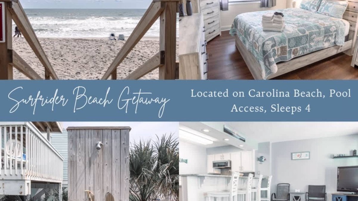Kure Beach Condo | Surfrider Beach Getaway Cozy 1BR, Beach Access!
