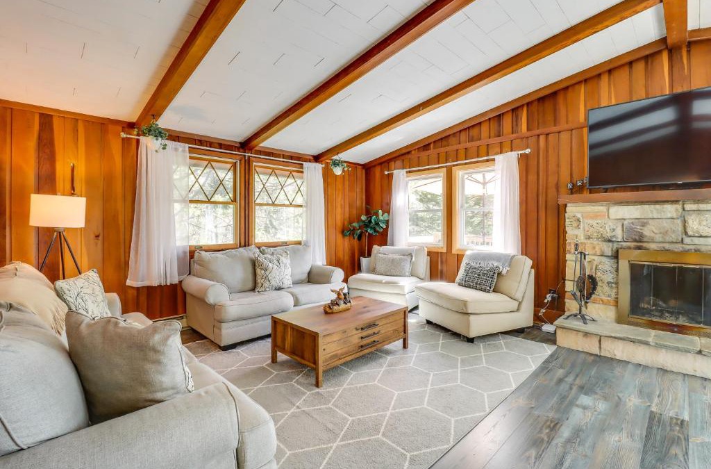 Long Pond House | Swim Dock and Game Room Lakefront Poconos Cabin!