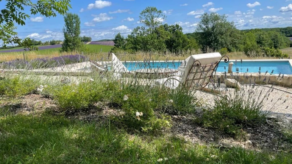 Montaigu-de-Quercy House | Swimming pool in the middle of lavender at Clau de Ratelle