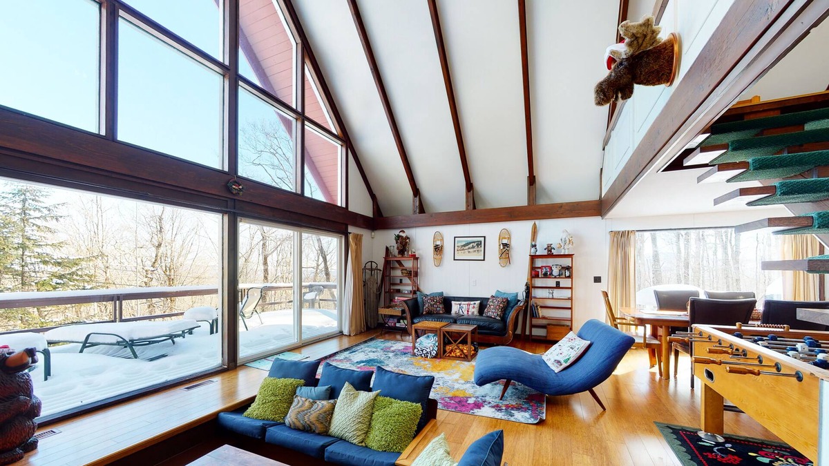 Stratton and Bromley Ski Areas Ski Chalet | Swiss-Style A-Frame with WiFi, Wood-Burning Fireplace - Close to Slopes