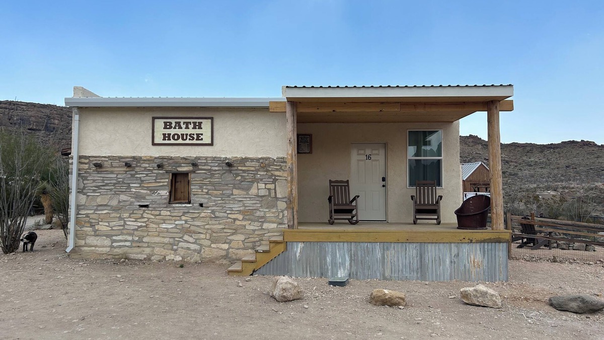Study Butte-Terlingua Hotel | Ten Bits Ranch - Bath House room #16