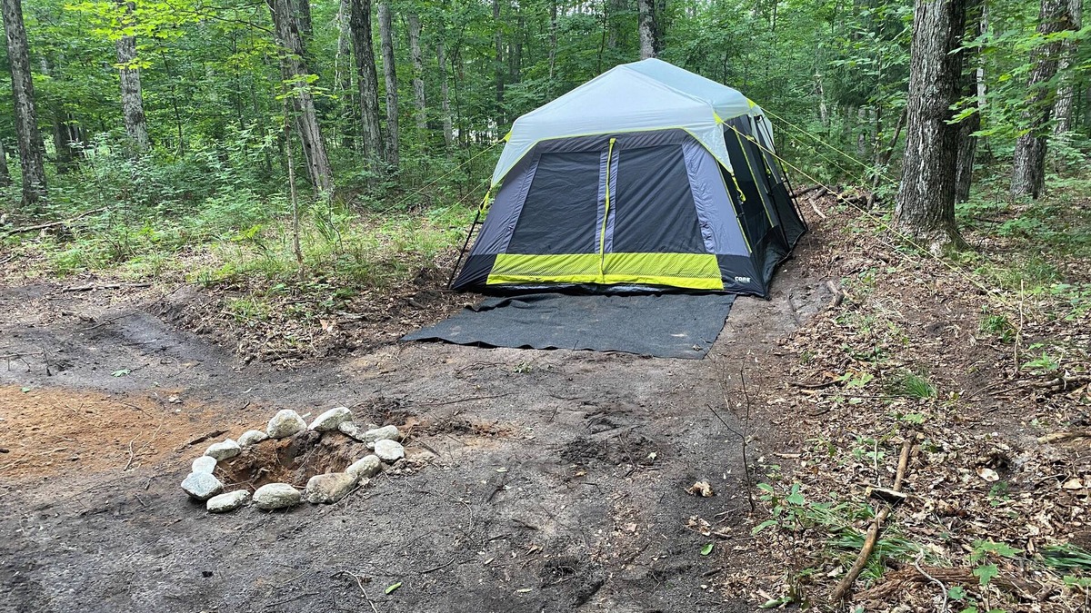 Benzonia RV Rental | Tent w/Mattresses on Private wooded camp site