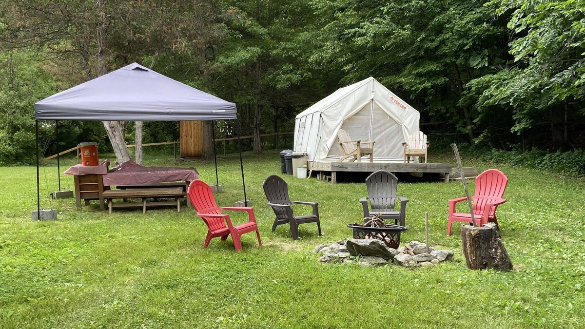 Hollowville RV Rental | Tentrr Signature Site - Honey Pot Farm Pond Paradise