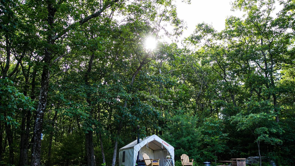 Catskill RV Rental | Tentrr Signature Site - The Old Catskill Game Farm Abandoned Zoo: Overlook Site