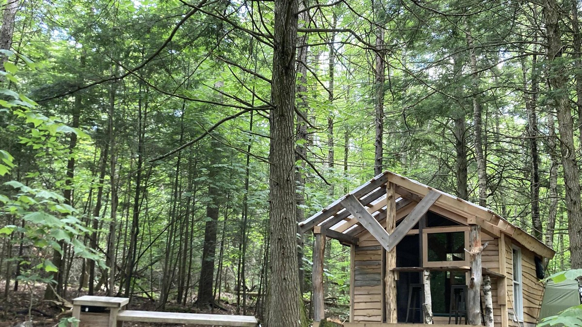 Freedom RV Rental | Tentrr Signature Site - Ohana Roots Camp at Sandy Pond, Forest Hideaway Site