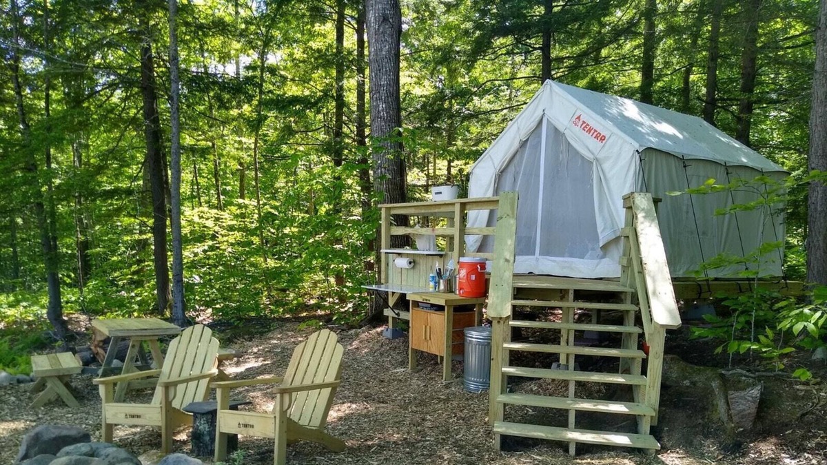 Skowhegan RV Rental | Tentrr Signature Site - Sunrise at The Old Miller Shed Company
