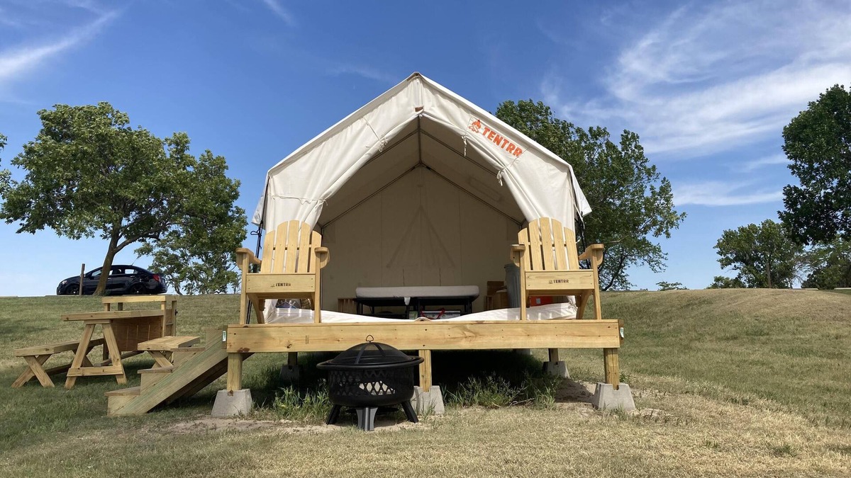 Loup City RV Rental | Tentrr State Park Site - Nebraska Sherman SRA – East Ridge Lakeview J – Single