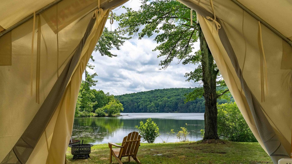 Ancram RV Rental | Tentrr State Park Site - Lake Taghkanic Lakeside Triple - Site A