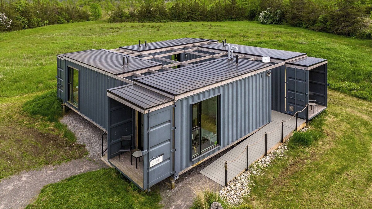 Gilbert Mills House | The Acres at High Shore - Shipping Container Suites & Stock Tank Pool