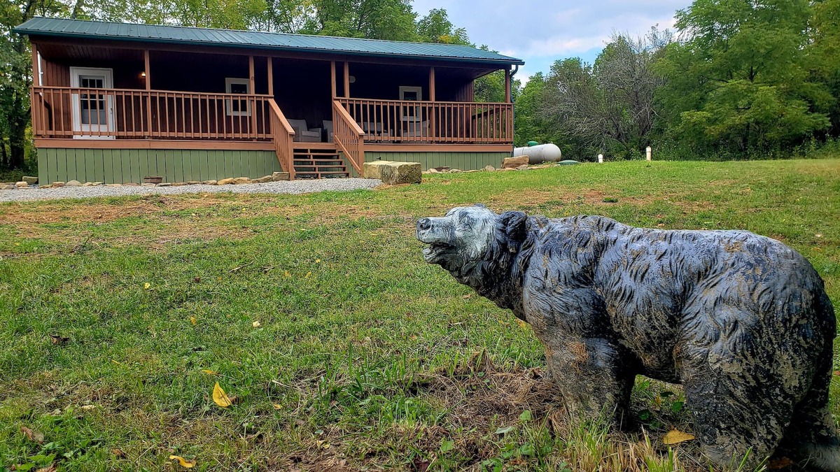 Langsville Cabin | The Bear Den Cabin with pond view.