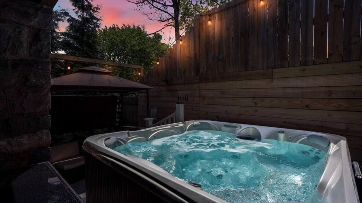 Mount Pocono Apartment | The Blue House: Hot Tub, Fire Pit + Prime Location