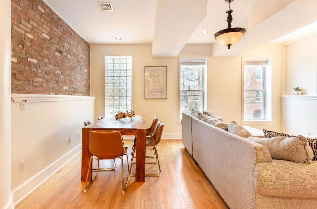 Mill River Apartment | The Brick House Wooster Sq at Yale with Skyline Deck and WD