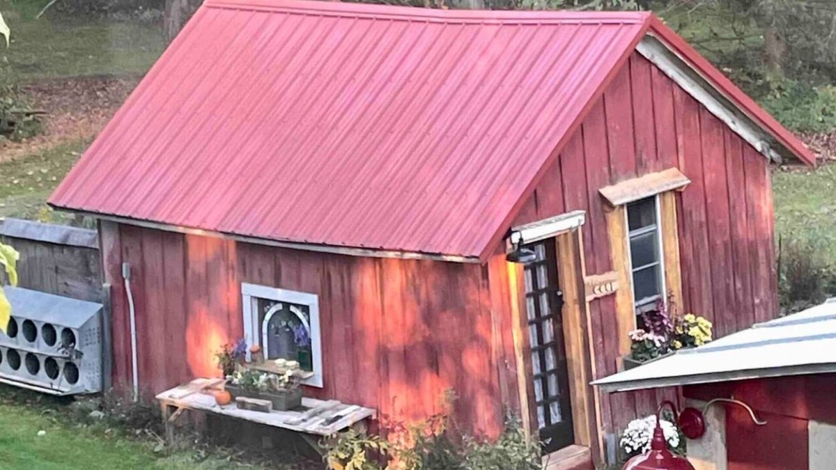 Trumansburg Cabin | The Coop at CrowNestFarm! Dog Welcome! Communal Rec Room-Bathroom-Kitchenette