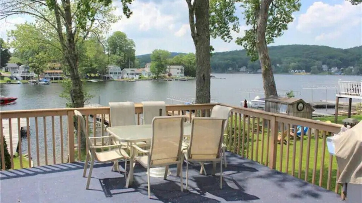 Winchester Cottage | The Cottage at Highland Lake, year-round, waterfront with a boat dock
