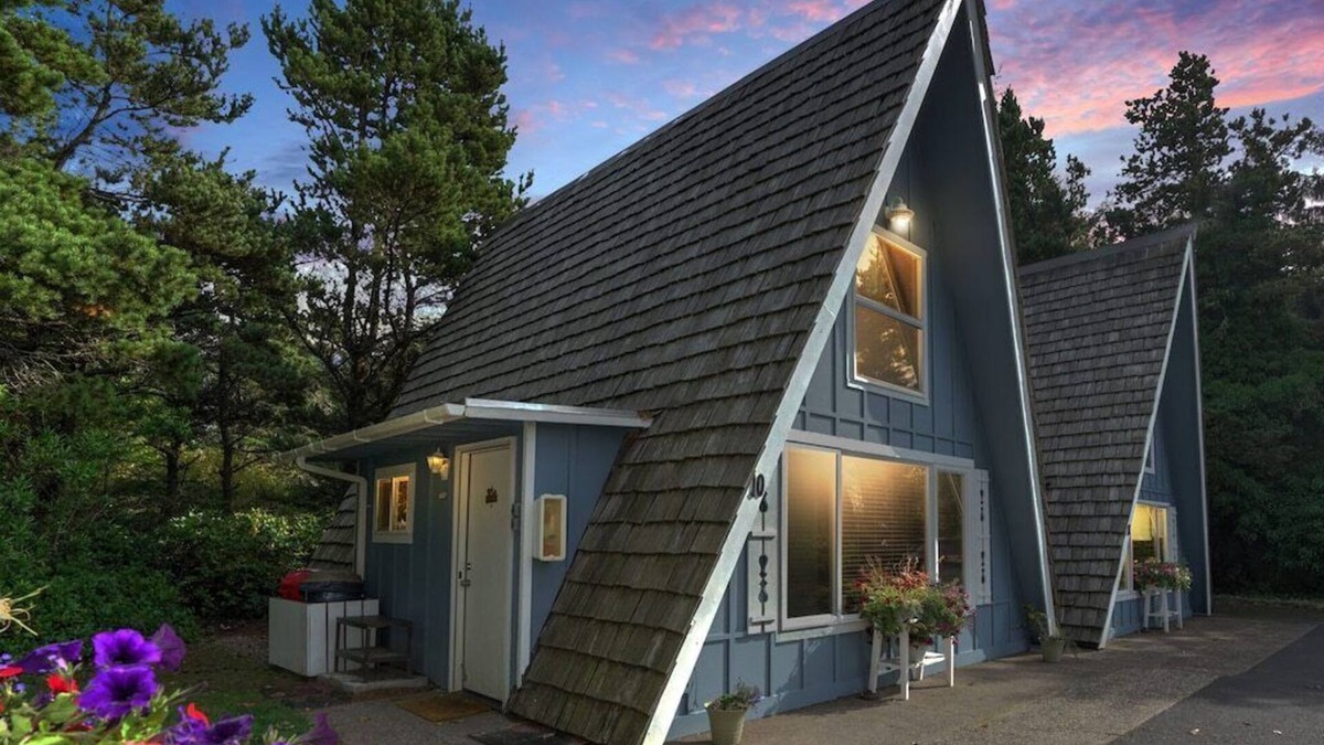 Otter Rock Ski Chalet | The Dude's Abode A-Frame Private Ocean Access