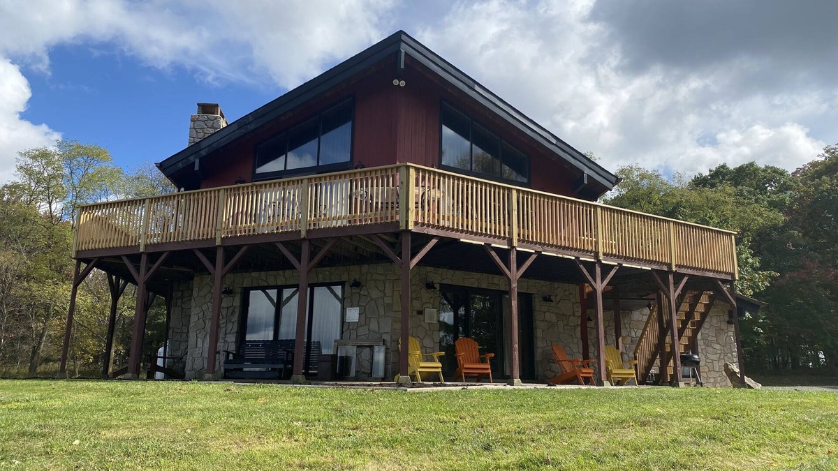 Gormania Cabin | The eclectic lodge sits on 10 acres and is within 40 minutes from 3 ski resorts.