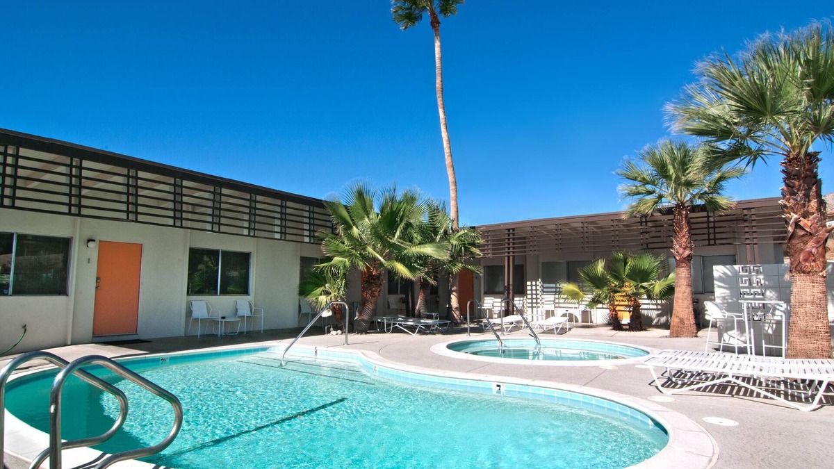 Desert Hot Springs Apartment | The Getaway 1BR #5: Pool, Mountain View, Kids/Pets welcome
