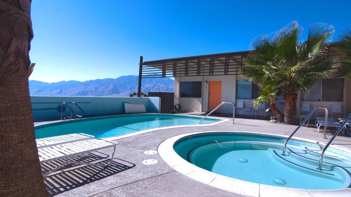 Desert Hot Springs Apartment | The Getaway Studio #3: Pool, Mountain View, Kids welcome
