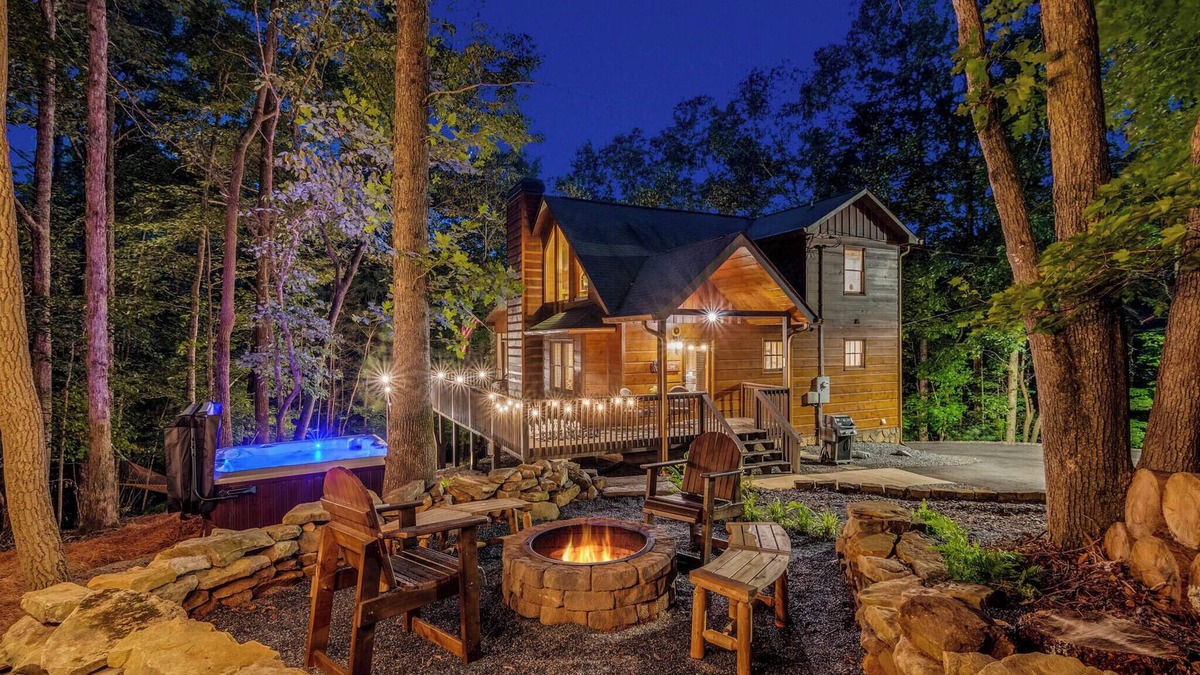 Ellijay Cabin | The Hideout: Resort Cabin w/Sauna, Hot Tub, Fire Pits, & Amenities Passes!