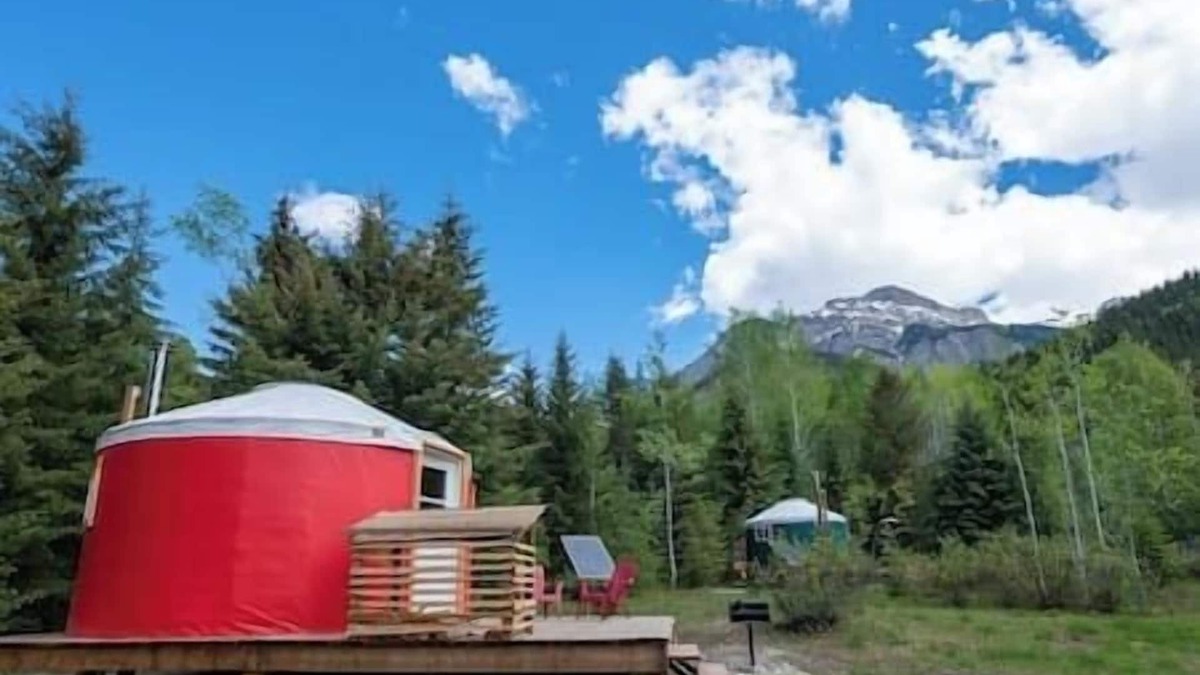 Blaeberry Cabin | The Off-Grid Red Yurt in the woods
