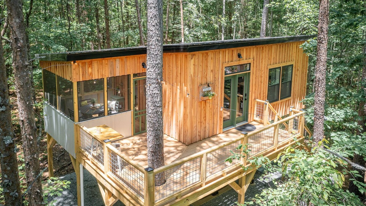 Connellys Springs Cabin | The Perch…a modern storybook treehouse with hot tub