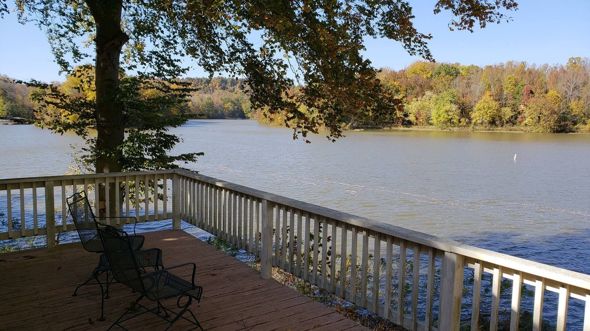 Cannelton Cabin | The Point is a waterfront rental with covered boat dock at Rocky Point Indiana