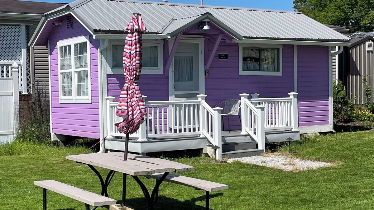 Canadohta Lake Cottage | The Purple Martin unique rustic lakefront cottage at the Pier at Canadohta Lake!