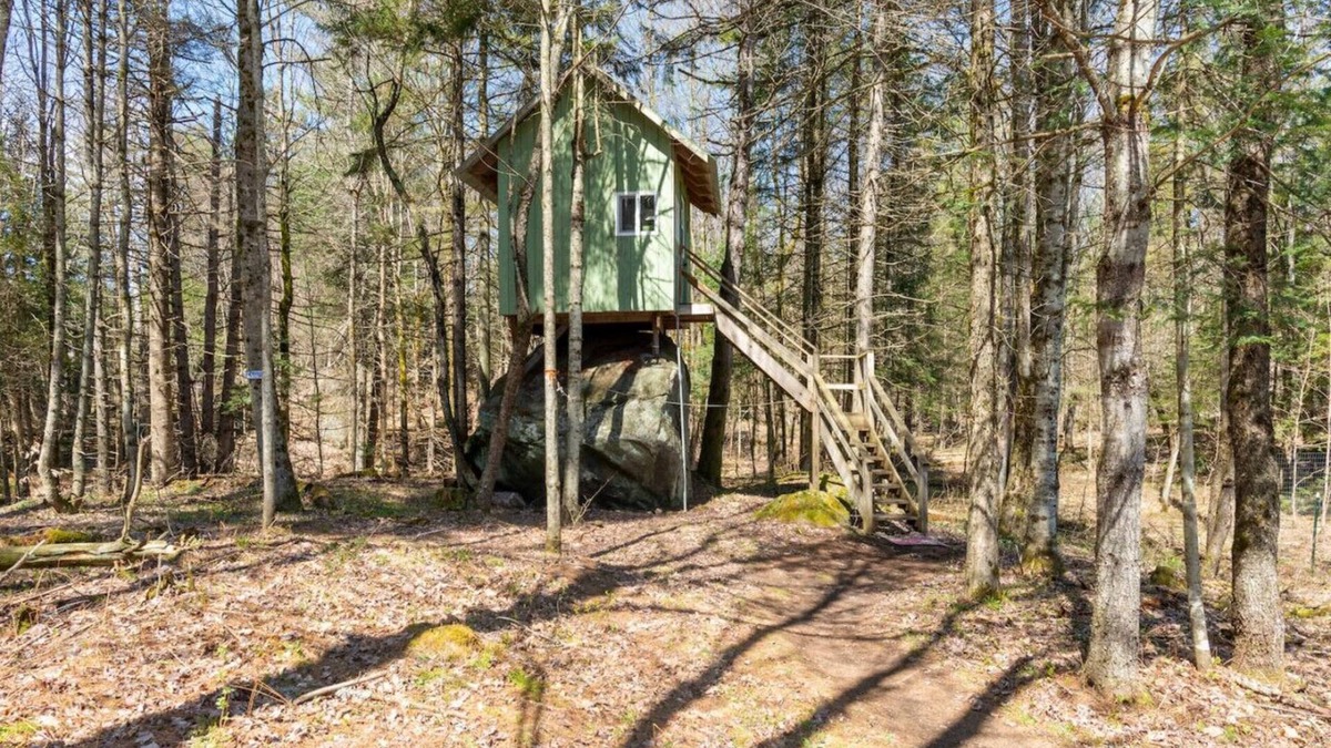 Hopkinton Cabin | The Rock House up in the trees!