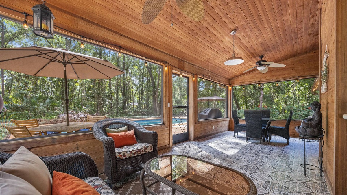 Gainesville House | The Secluded Sanctuary Zen Nature Retreat w/Salt Pool, Office & Lanai