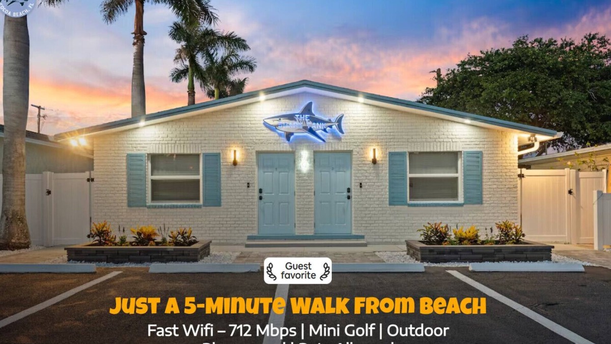 Cocoa Beach Apartment | The Shark Tank: TownCenter, Walk to Beach, Bars, Shops & Downtown Cocoa Beach