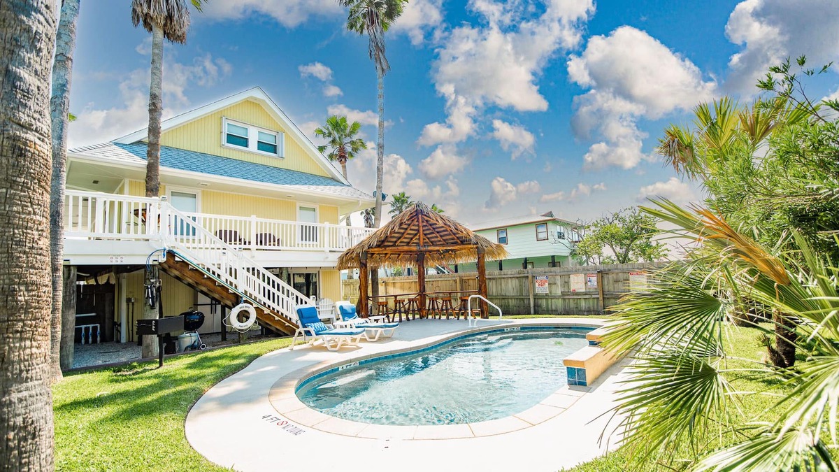 Shibui Sands House | The Shell House! Private Pool! TIKI HUT BAR in back yard!