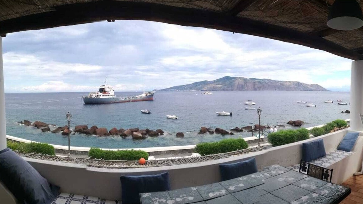 Santa Marina Salina Apartment | The terrace on the sea