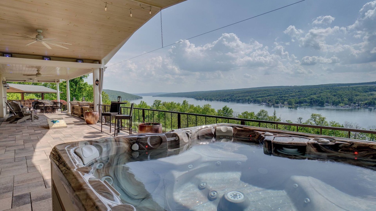 Town of Jerusalem House | The Villa on Esperanza: Luxury home with hot tub, sauna, theatre room, stunning Keuka lake view
