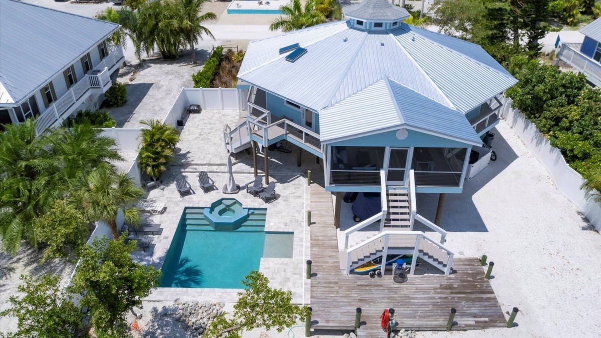 Palm Island House | The Water House - Unique Octagonal Island Home with Heated Pool and Private Dock!