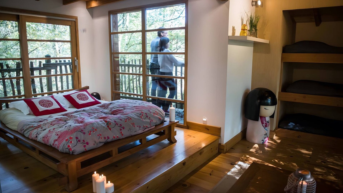 Payzac Cabin | The Zen Cabin – Unique getaway perched 8m in the forest, suspended bridge, terrace and activities
