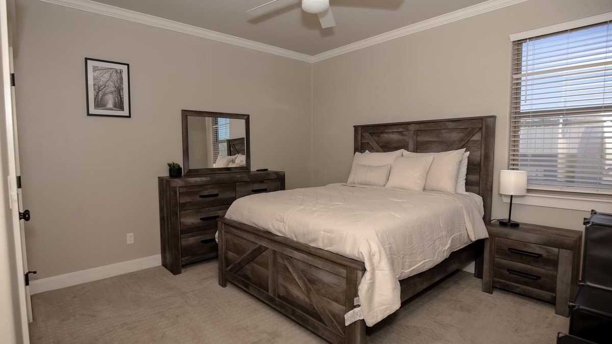 Amarillo House | This spacious retreat features 5 bedrooms, 2 futons, and 2 reclinable couches