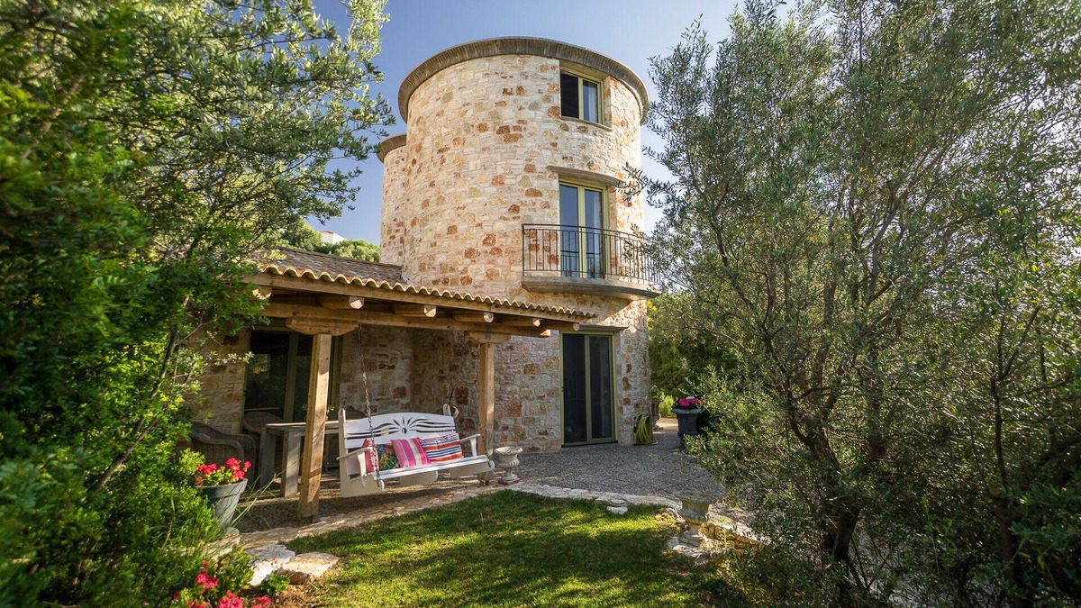 Evgiros Villa | Thyme Tower luxery stone Tower,with private pool and stunning sea view