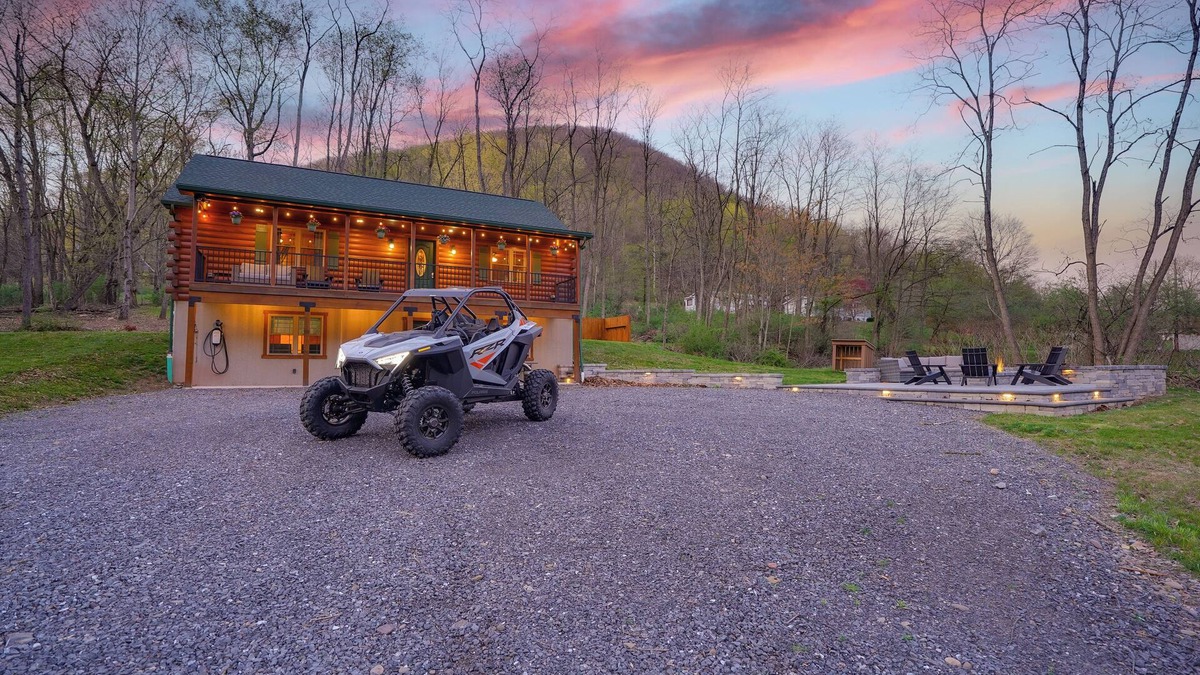 Renovo Cabin | Timberline Overlook Cabin w/Sauna, Fire Pit, Game Room, EV Charger & ATV Access