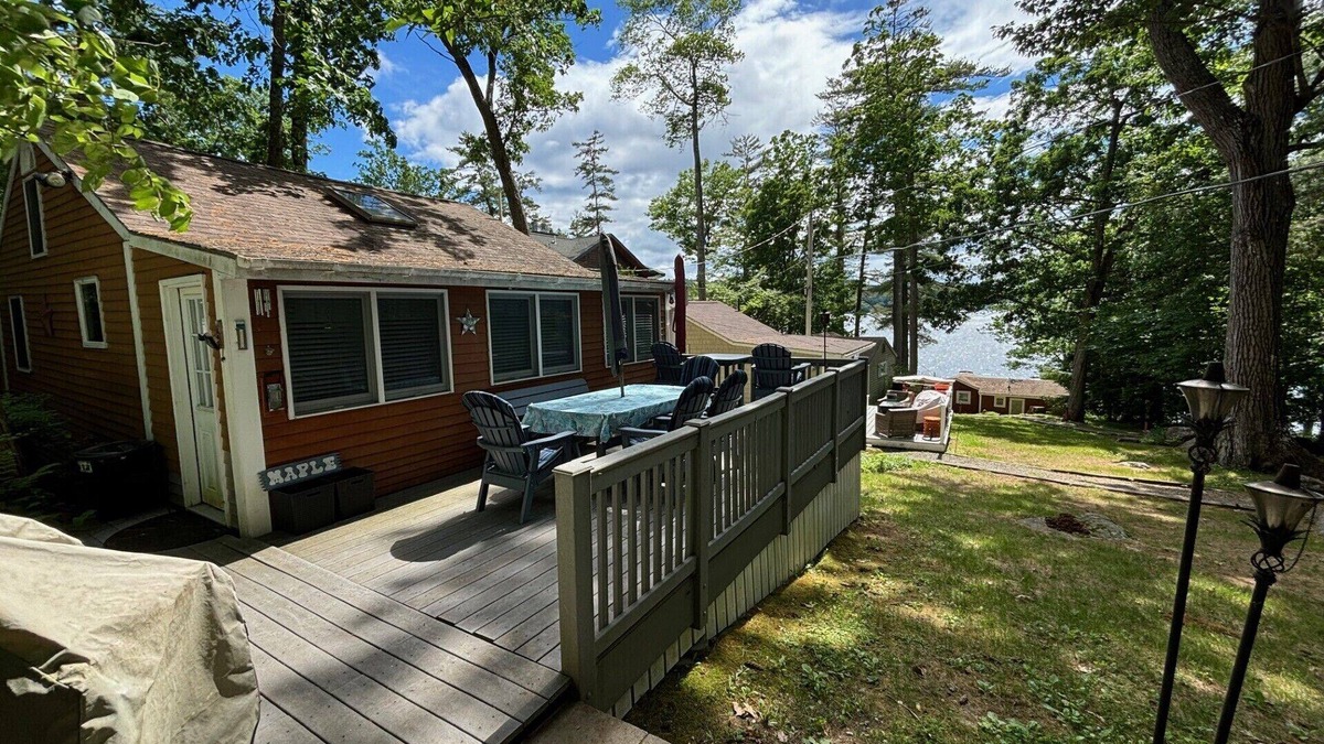 Meredith Cottage | Timbers Cottage. Lake Winnipesaukee shared waterfront.
