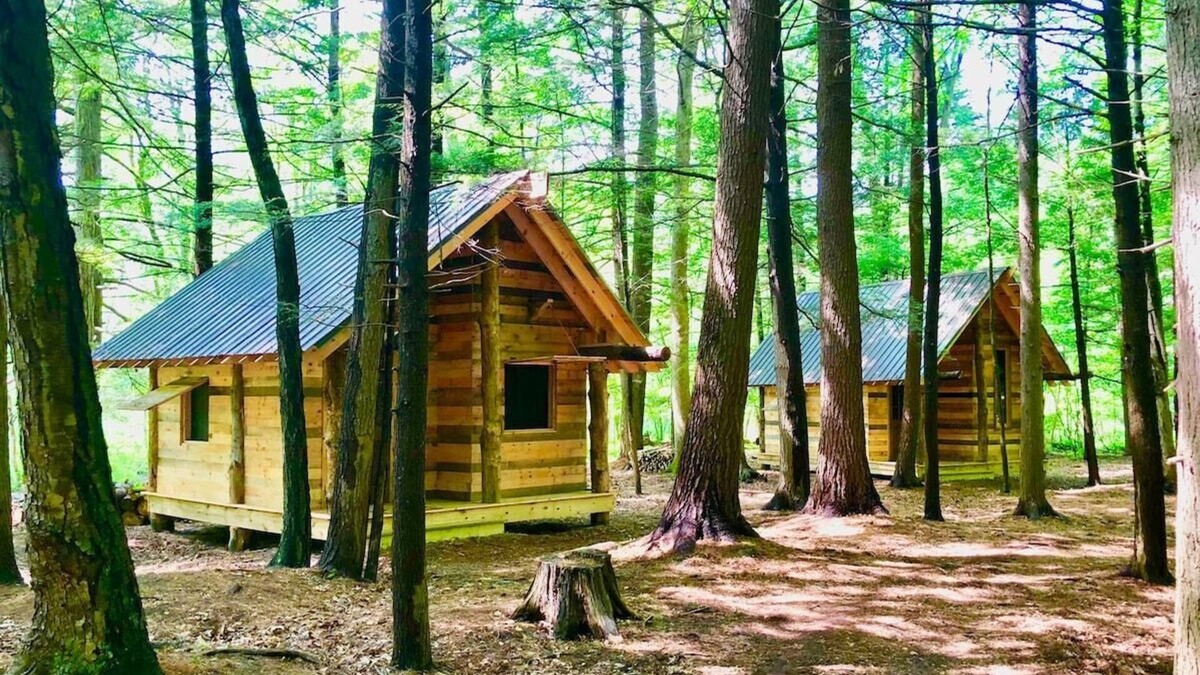 Newtonville Cabin | TimberTown Cabin #1 at June Farms, GLAMPING at it's finest!
