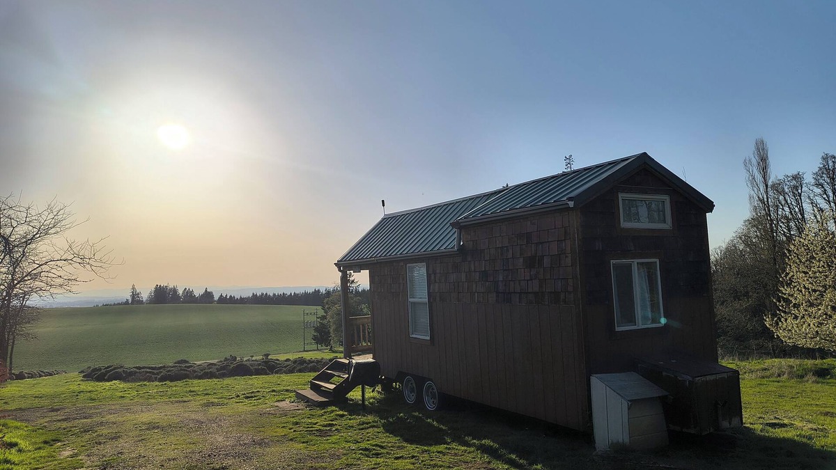 Silverton Cabin | "Tiny Home" at Buena Vista Lavender Farm with private porch and a stunning view