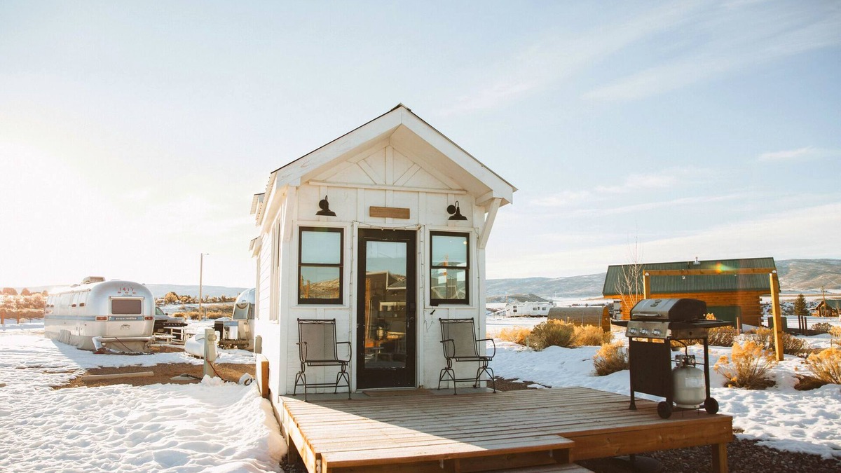 Meeker House | Tiny Home with one Queen bed on main floor and one Queen bed in loft. Sleeps: 4