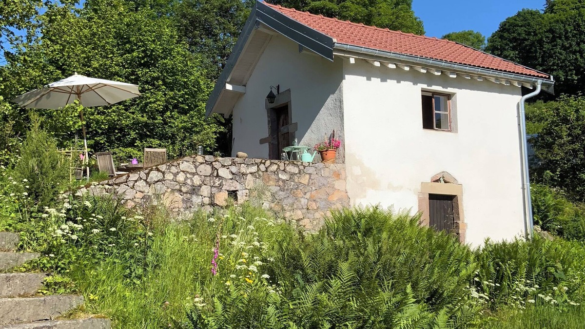 La Rosiere Cabin | Tiny House La Tourelle with natural swimming lake in a dreamlike Vosges landscape