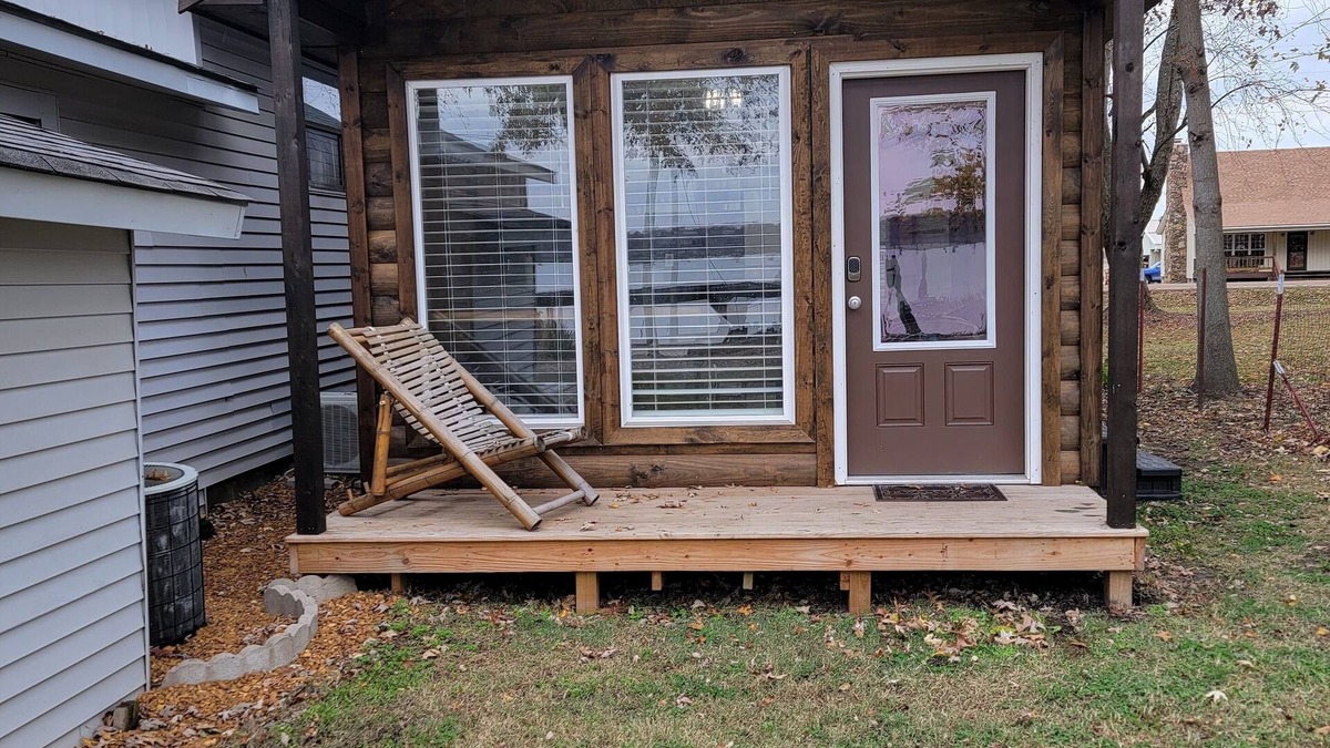 Tiptonville Cabin | Tiny house on the lake With a seventy five inch t v free internet walk shower