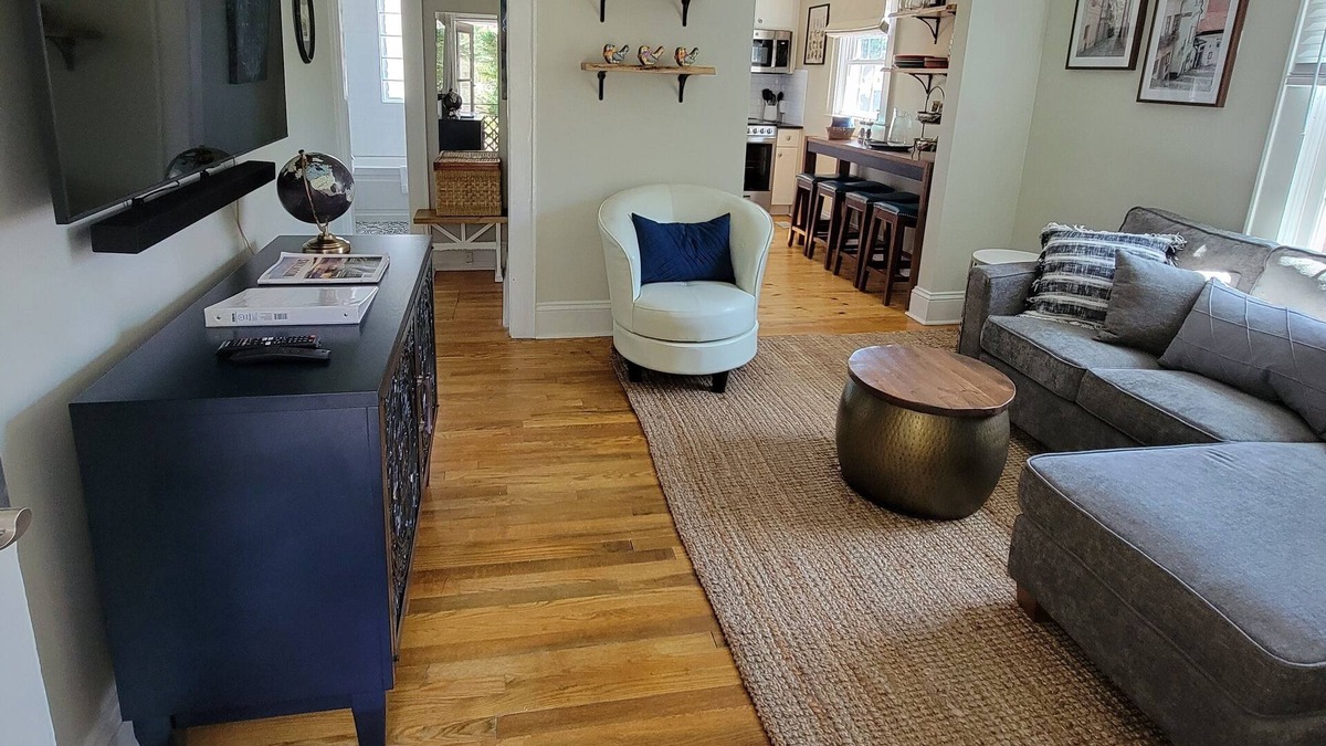 Morganton Apartment | Top Deck- Upscale Downtown 2 BR w/private fenced yard & garage parking