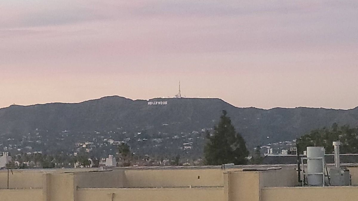 Rampart Village Apartment | Top floor rental unit with view of Hollywood sign