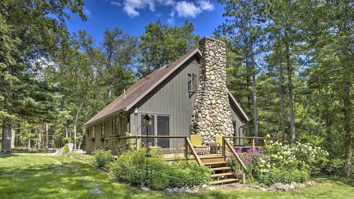 Baldwin House | Tranquil Riverside Home w/Wraparound Deck & Views