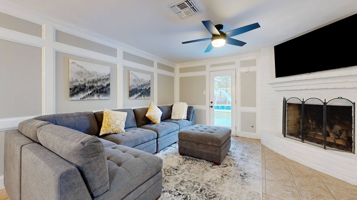 Grogan's Mill House | Tree-lined property with pool, bikes, gas fireplace, & separate casita - dogs ok