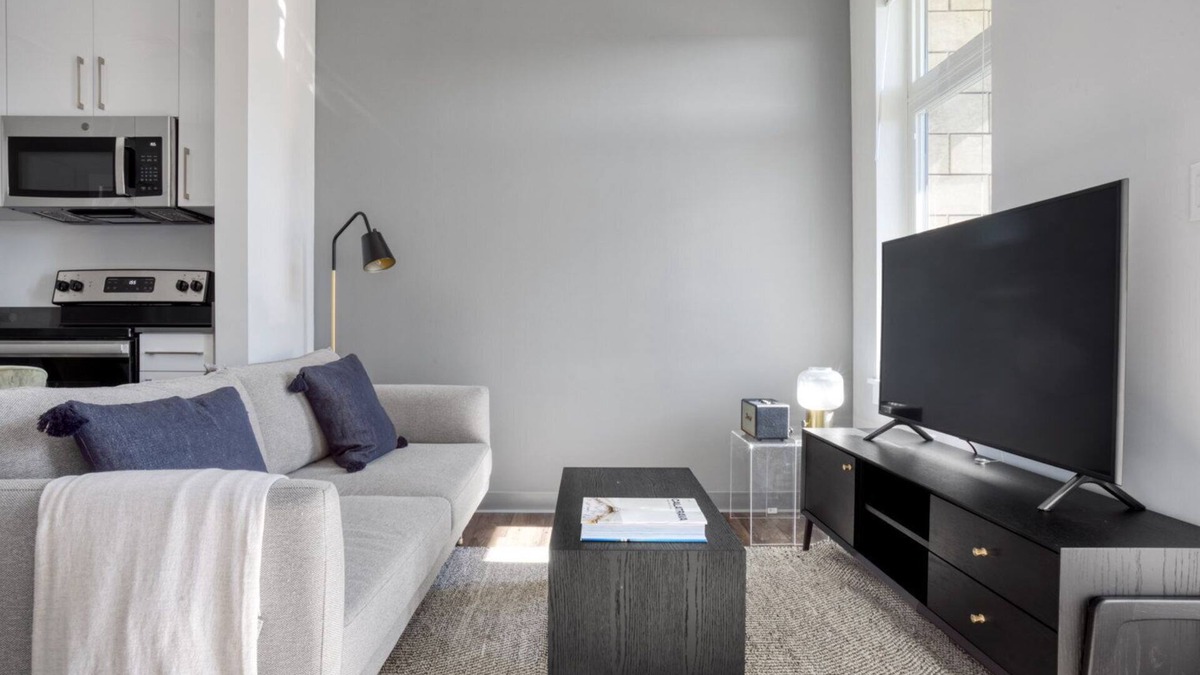 St. Elizabeth's Apartment | Trendy Brighton 1BR w/W/D, Gym, near T, Shops + Dining, by Blueground