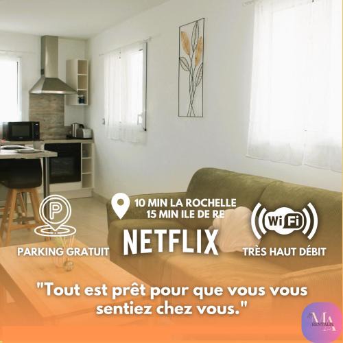 Puilboreau Villa | TRIO HOME,3 chambres, parking privé gratuit, wifi haut débit, 10min LA ROCHELLE,15min île de ré